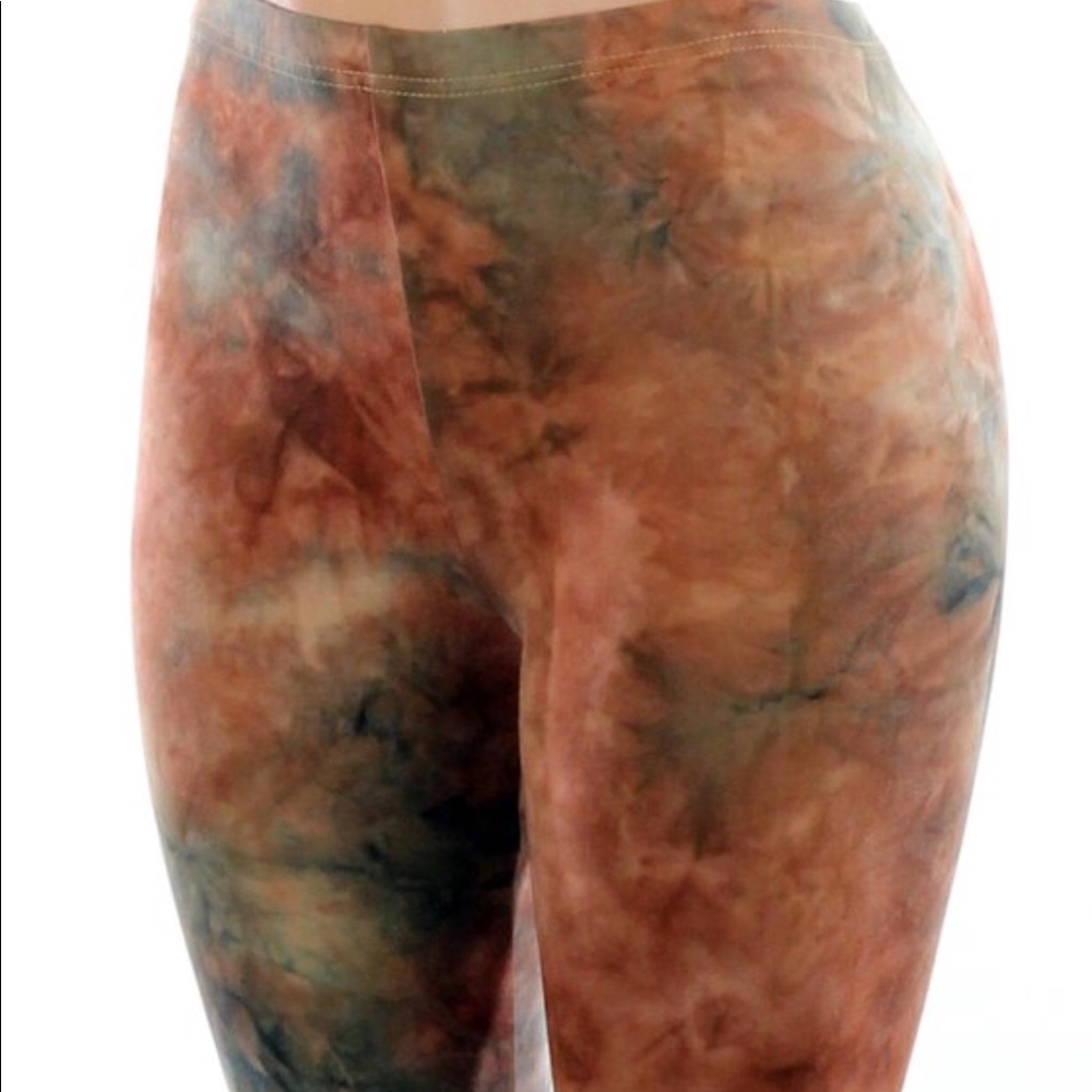 MOCHA/Olive tye dye biker shorts SOLD